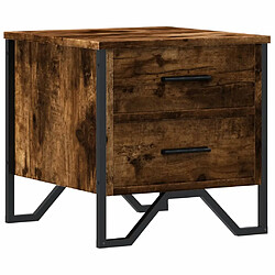 vidaXL Table de chevet chêne fumé 40x41x40 cm bois d'ingénierie