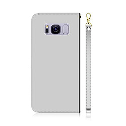 Avis Wewoo Housse Coque Etui à rabat horizontal en surface imitation miroir pour Galaxy S8 avec porte-cartes et ainsi que portefeuille et lanière argent