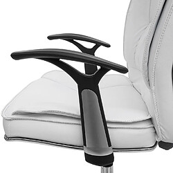 Avis Decoshop26 Fauteuil chaise de bureau pivotante capacité de charge de 150 kg synthétique blanc 04_0001834