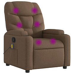 Maison Chic Fauteuil de massage inclinable,Fauteuil luxe de relaxation Marron Tissu -MN41559