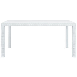 Maison Chic Table de jardin | Table d'extérieur Blanc 150x90x72 cm Plastique Aspect de rotin -GKD58252