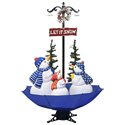 vidaXL Arbre de Noël neigeux avec base de parapluie Bleu 170 cm PVC