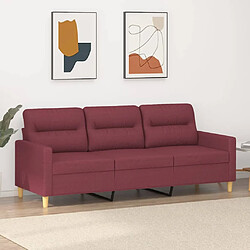 Maison Chic Canapé à 3 places,Canapé droit,Sofa de Salon,Banquette Rouge bordeaux 180 cm Tissu -GKD281471