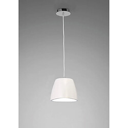 Luminaire Center Suspension Triangle Small 1 Ampoule E27, blanc brillant/chrome poli