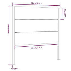 vidaXL Tête de lit Noir 96x4x100 cm Bois massif de pin pas cher