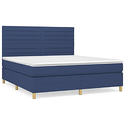 Maison Chic Lit Adulte - Lit simple Lit à sommier tapissier avec matelas moelleux - Meuble de Chambre - Bleu 160x200 cm Tissu -MN36037