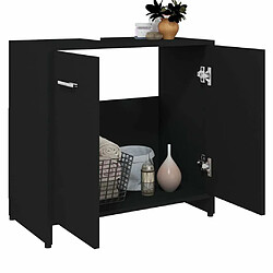 Avis Maison Chic Armoire de salle de bain,Meuble de rangement,Meuble haut Noir 60x33x61 cm Aggloméré -GKD681011