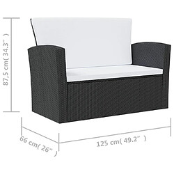 vidaXL Salon de jardin 8 pcs avec coussins résine tressée noir pas cher