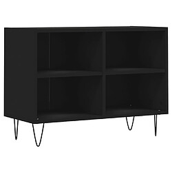 vidaXL Meuble TV noir 69,5 x 30 x 50 cm bois d'ingénierie