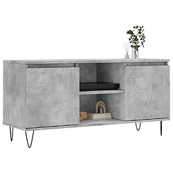 Avis Maison Chic Meuble TV scandinave - Banc TV pour salon gris béton 104x35x50 cm bois d'ingénierie -MN94495