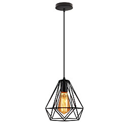 Stoex Métal Diamant 20CM Lustre Industriel Vintage Lampes Suspendues Rustique Plafonnier Moderne Pour Loft Café Salle À Manger Décoration Intérieure Noir