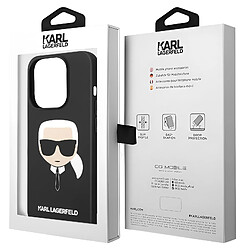 Karl Lagerfeld Coque pour iPhone 14 Pro Max Silicone Gel Bords Rehaussés Noir