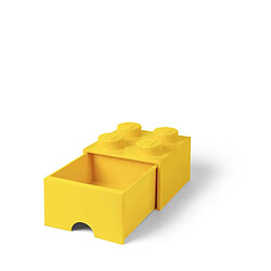 Avis Brique de rangement empilable avec tiroir jaune - Lego Décoration