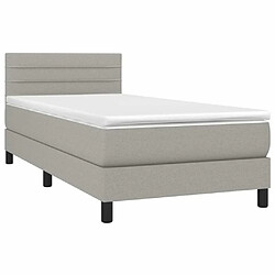 Avis Sommier à lattes et LED,Cadre à lattes de lit avec matelas pour Adulte Gris clair 90x190cm -MN40052