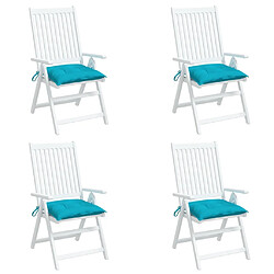 Avis vidaXL Coussins de chaise lot de 4 turquoise 40x40x7 cm tissu