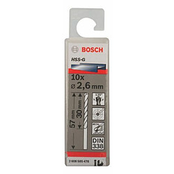 Bosch 2608585478 Foret à métaux HSS-G standard DIN 338 Ø 2,6 mm 10 pièces