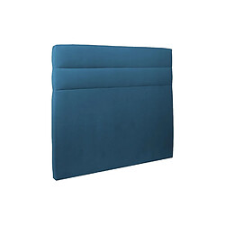 Acheter Sommeil de plomb Lit 140x200cm avec tête de lit lignes velours et sommier kit Bleu - Hauteur totale : 29cm