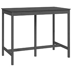 vidaXL Table de bar Gris 140x80x110 cm Bois massif de pin