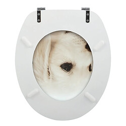 MSV Abattant WC MDF Dog SCOTT Beige - Charnières Inox