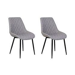 Beliani Set de 2 Cuir PU Chaise de salle à manger Gris clair MARIBEL