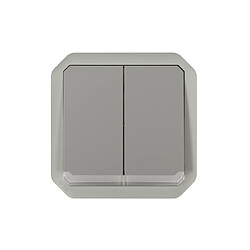 commande double - lumineux - gris - composable - legrand plexo 069526l