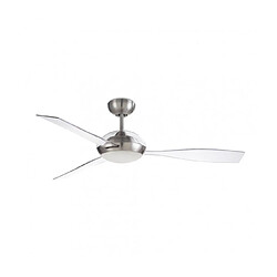 Leds C4 Plafonnier ventilateur Sirocco Verre,acier Nickel satiné,sablé 35,5 Cm