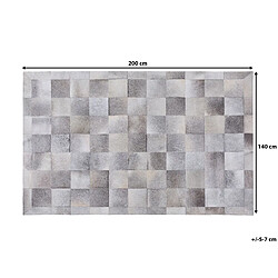 Beliani Tapis gris avec motif quadrillé 140 x 200 cm ALACAM