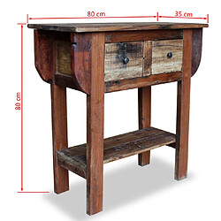 Acheter vidaXL Table console Bois de récupération massif 80 x 35 x 80 cm