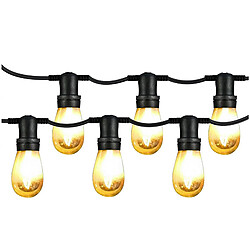 Chaîne d'ampoules 10 mètres E27 étanche IP65 LED lumières Chaîne de lumières pour la lumière décorative extérieure 230V COULEUR NOIRE