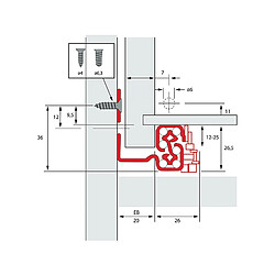 Hettich Quadro V6 Silent System sortie totale charge 50 kg