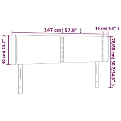 vidaXL Tête de lit avec oreilles Gris 147x16x78/88 cm Similicuir pas cher