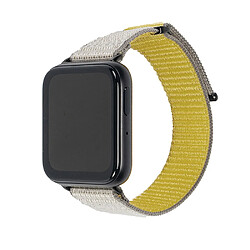 Bracelet en nylon respirant, réglable pour votre Oppo Watch 3 - Jaune/gris