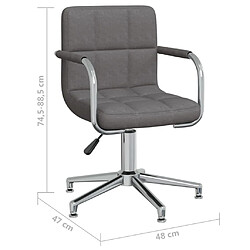 vidaXL Chaise pivotante de salle à manger Gris foncé Tissu pas cher