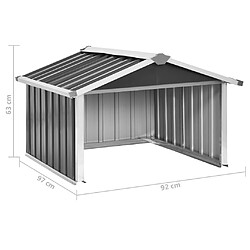 vidaXL Abri pour robot de jardin 92x97x63cm Acier galvanisé Anthracite pas cher