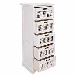 Avis Caisson à Tiroirs Alexandra House Living Blanc Canne Bois de paulownia Bois MDF 29 x 91 x 35 cm