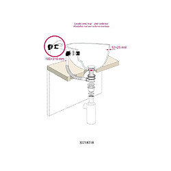 WIRQUIN Intercalaire extensible de trop-plein - Lavabo - Grille longue