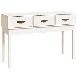 vidaXL Table console Blanc 114x40x75 cm Bois massif de pin