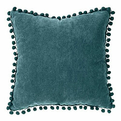 Coussin à Pompons Jao 40x40cm Bleu Canard