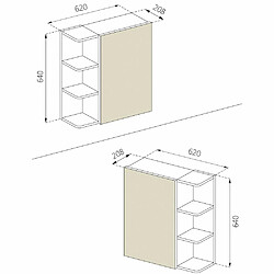 Mpc Armoire De Toilette Béton Optic 64 X 62 X 20,8 Cm (hxlxp)