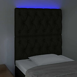 Avis Maison Chic Tête de lit scandinave à LED,meuble de chambre Noir 80x7x118/128 cm Tissu -MN94356