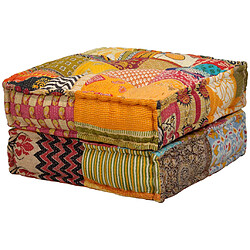 Avis vidaXL Pouf modulaire à 2 places Patchwork Tissu