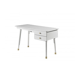 Mes Lit 90x200 cm avec chevet, bureau et commode blanc - GAMAY