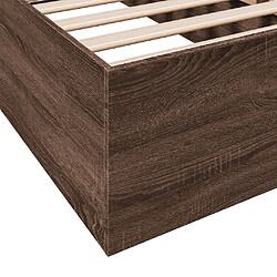 Vidaxl Cadre de lit chêne marron 75x190 cm bois d'ingénierie pas cher