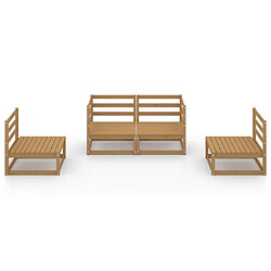 Avis Maison Chic Salon de jardin 4 pcs - Table et chaises d'extérieur - Mobilier/Meubles de jardin Moderne marron miel bois de pin massif -MN89102