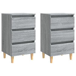 Maison Chic Lot de 2 Tables de chevet en bois Tables de Nuit Sonoma gris 40x35x69 cm