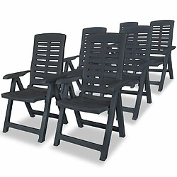 Avis Maison Chic Mobilier à dîner 7 pcs de jardin - Ensemble table et chaises d'extérieur - Salon/Mobilier de jardin classique Plastique Anthracite -MN89565