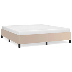 Maison Chic Lit adulte - Lit simple Cadre de lit,Structure du lit Contemporain Cappuccino 160x200 cm Similicuir -MN20559