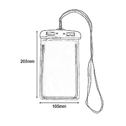 Universal Étui de téléphone de téléphone de téléphone imperméable extérieur avec sangle de cou pour la natation du surf