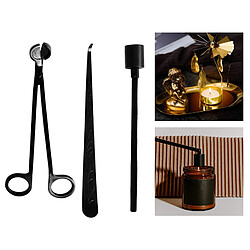 Acheter Bougie Soins Kit, Mat Noir Bougie Outils Ensemble Comprend Mèche Trimmer, Wick Ourse, et Cloche Éteignoir pour les Amoureux de Bougie