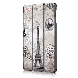 Acheter Etui en PU motif imprimé tri-pliure avec support tour eiffel et carte pour votre Samsung Galaxy Tab A 10.1 (2019) T515/T510